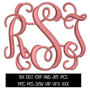 Embroidery monogram design bundle, bx font, machine embroidery, vine monogram font, embroidery machine, pes font, jef font, multi sized