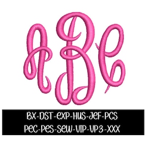 Embroidery monogram design bundle, bx font, machine embroidery, Classic monogram font, embroidery machine, pes font, jef font, multi sized