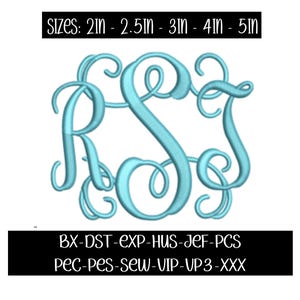 Embroidery monogram design bundle, bx font, machine embroidery, vine monogram font, embroidery machine, pes font, jef font, multi sized