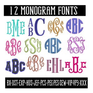 Embroidery monogram design bundle, bx font, machine embroidery, monogram bundle font, embroidery machine pes font jef font fishtail embossed