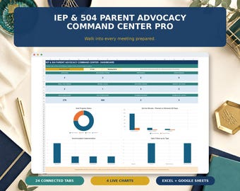 IEP & 504 Parent Advocacy Command Center | Google Sheets Excel Special Education Planner