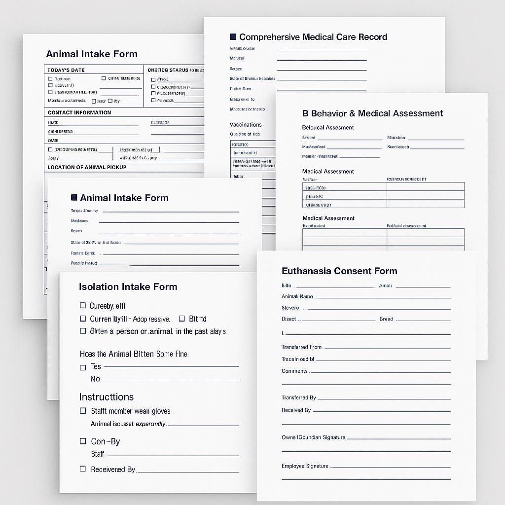 Animal Intake Packet | Printable Shelter Forms for New Arrivals ...