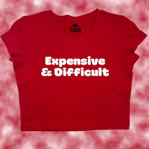 Expensive & Difficult Crop Top | Funny Crop | Y2K Crop Top | Baby Tee | Cute Crop Top