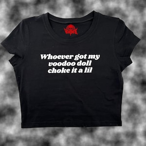 Voodoo Doll Crop Top | Funny Crop | Y2K Crop Top | Baby Tee | Cute Crop Top