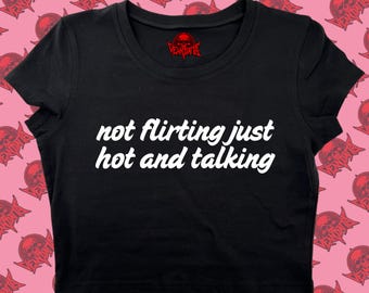 No coqueteo, solo top corto sexy y parlanchín / top corto divertido / top corto Y2K / remera para bebé / top corto lindo