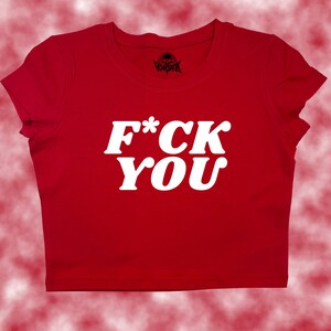 F*CK YOU Bauchfreies Top | witzig bauchfrei | Y2K Bauchfreies Top | Baby T-Shirt | Süßes Crop Top