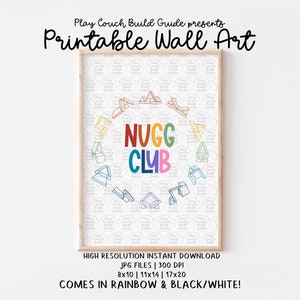 Nugg Club Digital Download | Printable Fun Wall Art | Play Couch Fun | Playroom Decor | Nugget Poster | High Res Printable JPG Files
