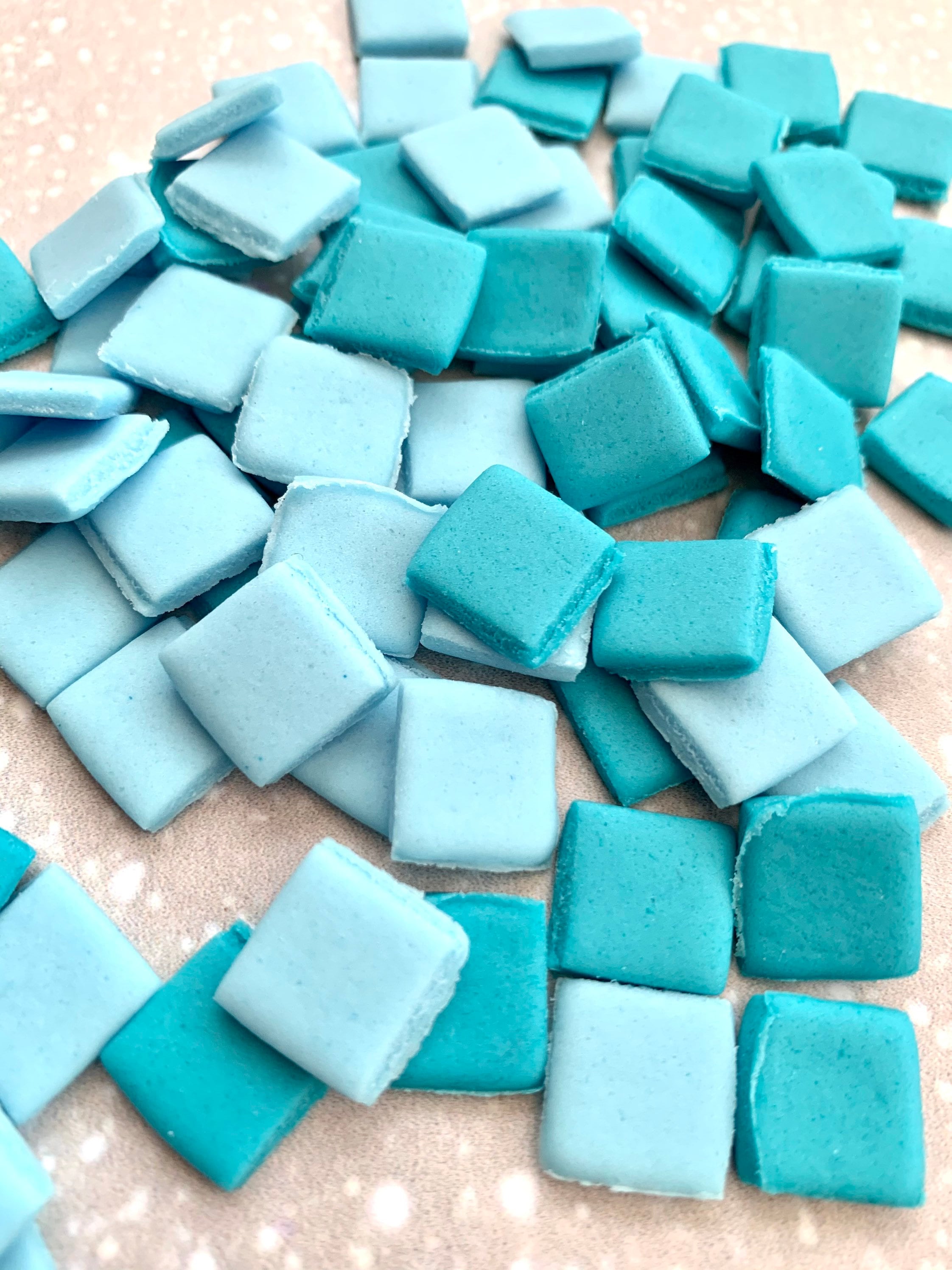 Square Pixel Tiles Cake Topper Set