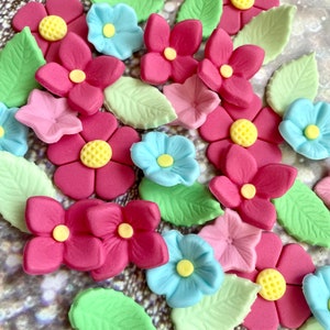 Flowers fondant decor, Any Colours, girl cake topper ideas, birthday decoration party leaves Daisy wedding toppers baby shower decorations