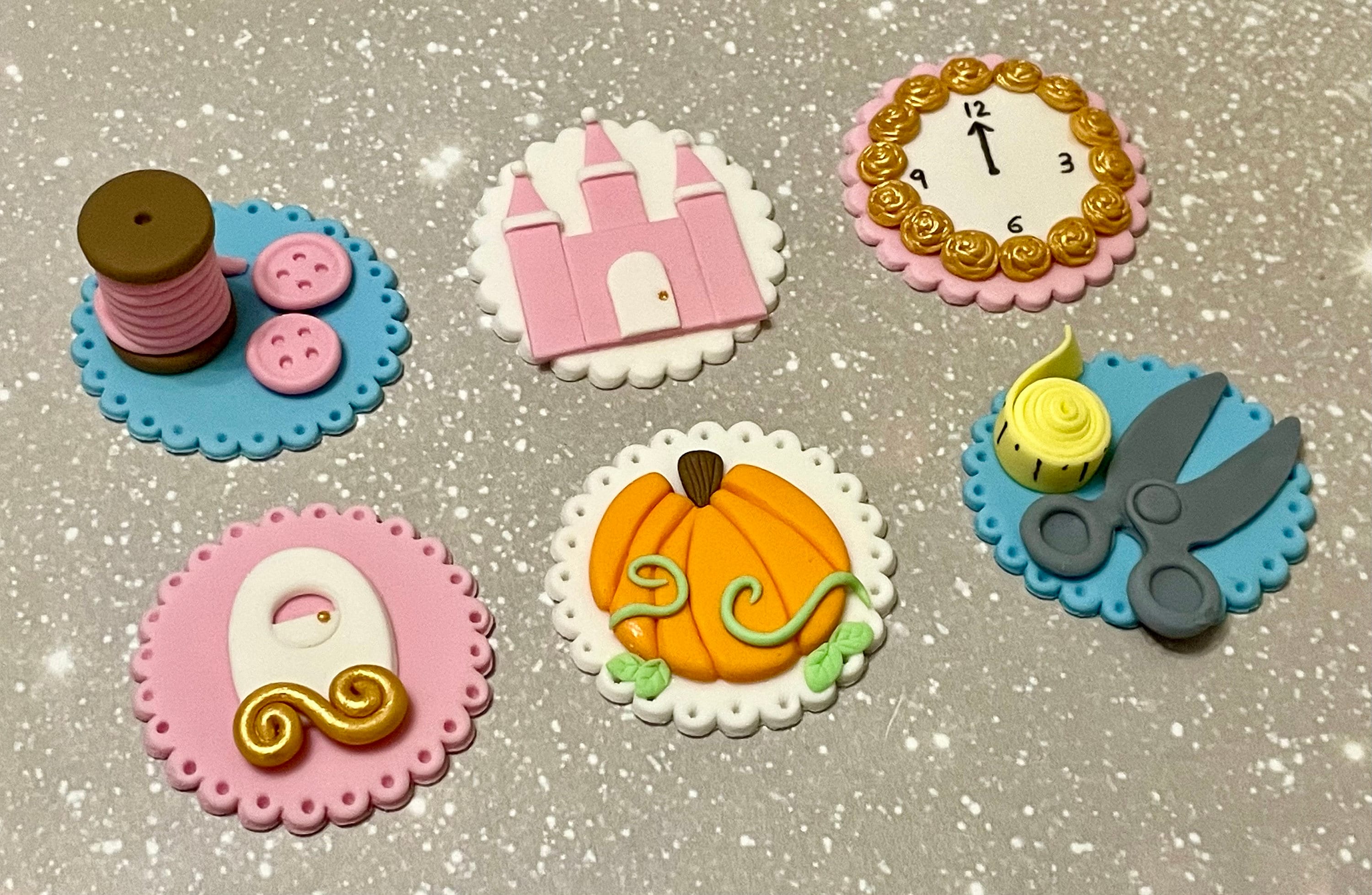 Princess Edible Cake Toppers Party Dress Glass Slipper Crown | Etsy