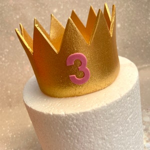 Crown Birthday Cake Topper Gold, Birthday cake for a girl, Princess Crown Cake Decoration, Personalised Decor, Rose gold, First Birthday