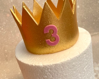 Crown Birthday Cake Topper Gold, Birthday cake for a girl, Princess Crown Cake Decoration, Personalised Decor, Rose gold, First Birthday