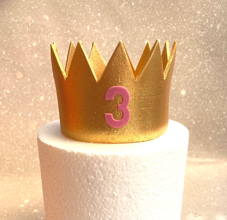 Crown Birthday Cake Topper Gold Birthday Cake for a Girl - Etsy