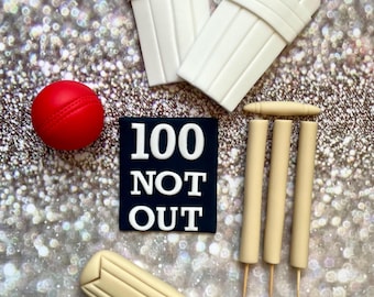 Cricket Cake Topper Edible Fondant Decoration Sports Bat Ball Wickets Not Out Bail Ashes Sporty Stump Umpire Sport