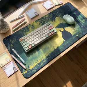 Totoro in Forest Desk Mat - XL Gaming Mouse Pad - Studio Ghibli-Inspired Desk Decor for Cozy Gamers - My Neighbor Totoro, Ghibli Style