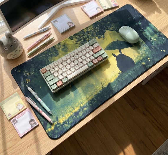 Totoro in Forest Desk Mat - XL Gaming Mouse Pad - Studio Ghibli
