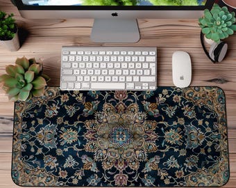 Anatolian Rug Desk Mat, Large Mousepad with Vintage Carpet Design, Office Decor and Home Workspace Desk Pad, Gift for Girlfriend
