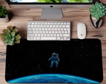 Astronaut Space Desk Mat: XL Gaming Work Pad, Galaxy Decor