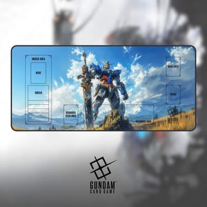 Gundam Playmat, With or Without Zones, TCG, CCG, Premium Gundam Card Game Desk Mat, Anime TCG Mat 16&quot;x32&quot; or 12&quot;x22&quot;