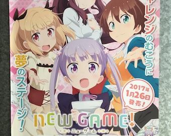 Promotional Anime Game Poster from Japan - NEW GAME! | Aoba Suzukaze. PS Vita | PS4 PlayStation. (2017). A4 Size. **U.S. Seller**