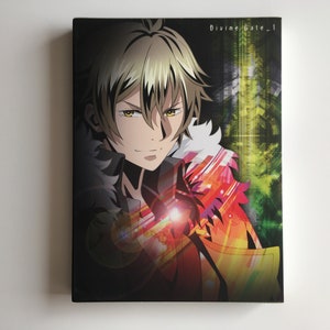 May include: A black DVD case with a colorful anime character on the front. The character has brown hair and yellow eyes. The text "Divine Gate - 1" is printed in white on the top right corner of the case.