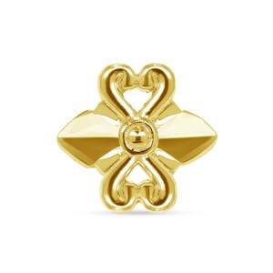 14k Yellow, Rose, White, Solid Gold,   &quot;Decoro&quot;  Stud, Body Jewelry 25g Threadless, 14g and 16g Threaded Pins