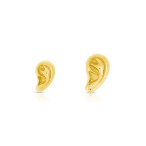 14k Yellow, Rose, White, Solid Gold, EAR Stud, Body Jewelry 25g Threadless, 14g and 16g Threaded Pins