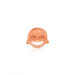 14k massivt guld med skrattande emojiörhänge - Kroppssmycken Rose Gold