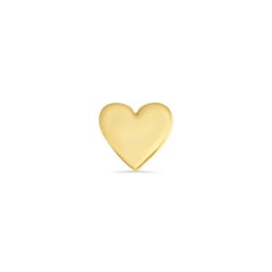 14k Yellow, Rose, White, Solid Gold,  &quot;Heart&quot;  Stud, Body Jewelry 25g Threadless, 14g and 16g Threaded Pins