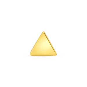 14k Yellow, Rose, White, Solid Gold,   "Flat Triangle"  Stud, Body Jewelry 25g Threadless, 14g and 16g Threaded Pins