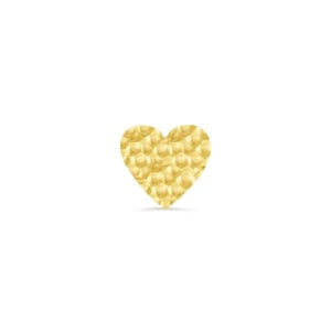 14k Yellow, Rose, White, Solid Gold,  "Heart Hammered"  Stud, Body Jewelry 25g Threadless, 14g and 16g Threaded Pins