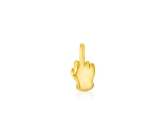 14k Yellow, Rose, White, Solid Gold,Middle Finger Stud, Body Jewelry 25g Threadless, 14g and 16g Threaded Pins