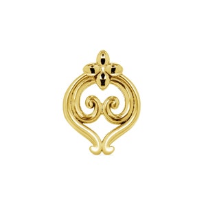 14k Yellow, Rose, White, Solid Gold, Adorn Stud, Body Jewelry 25g Threadless, 14g and 16g Threaded Pins