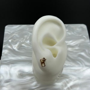 14k Yellow, Rose, White, Solid Gold, ZIPPER Stud, Body Jewelry 25g Threadless, 14g and 16g Threaded Pins