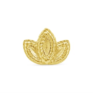 14k Solid Gold Sprout Stud: Body Piercing Jewelry