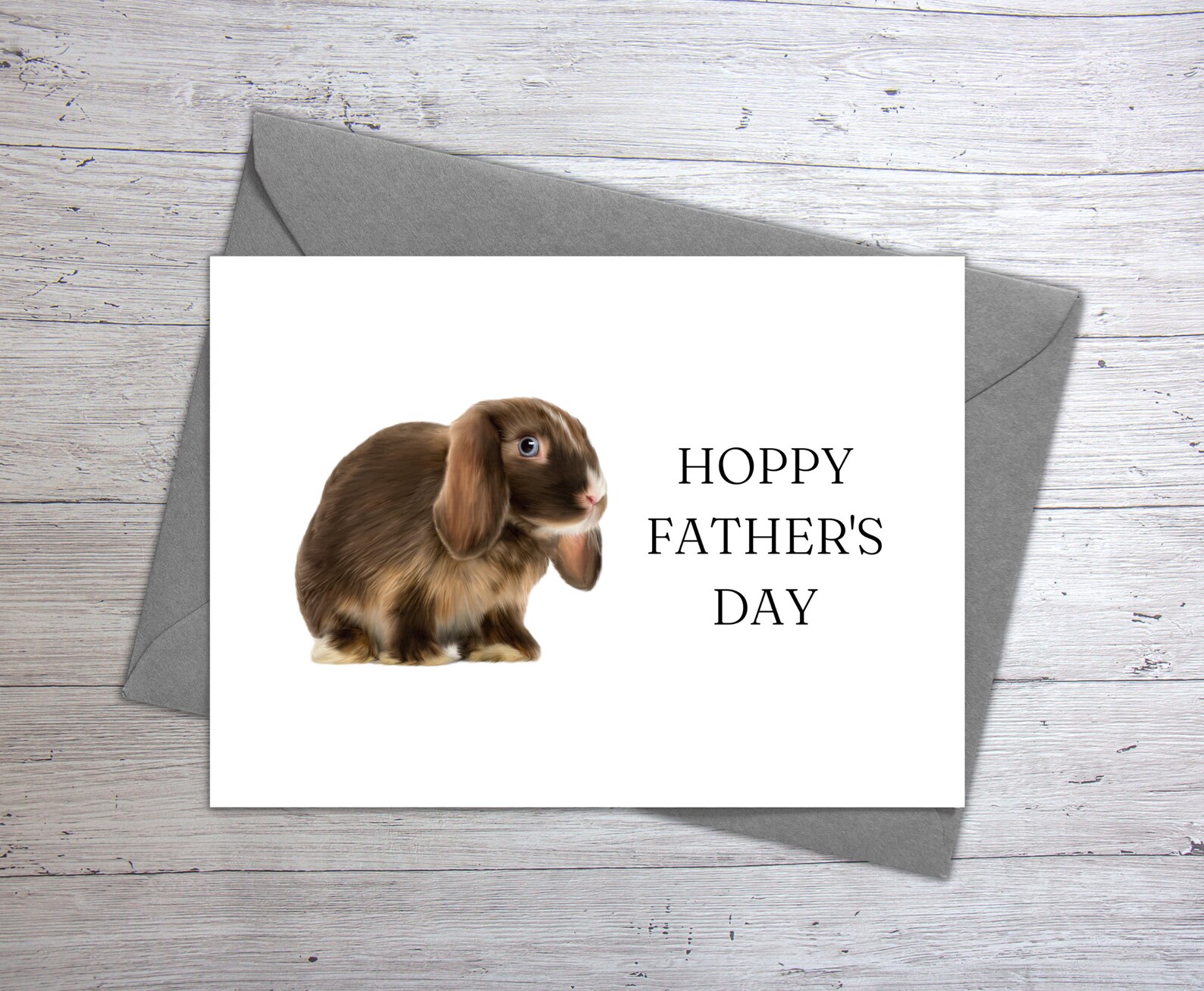 Printable Father's Day Card, Bun Dad Card, Bunny Rabbit Greeting Card ...