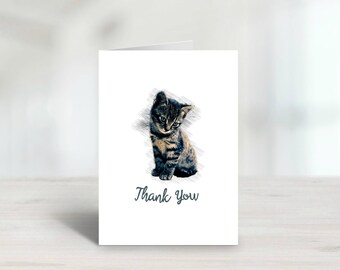 Cat Thank You Card: Pet Sitter, Veterinarian Gift (Digital Download)