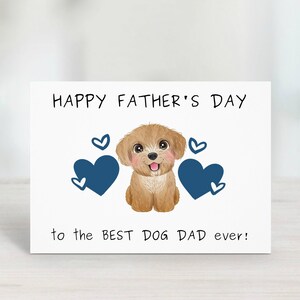 Carte de fête des pères imprimable du chien, carte de fête des pères heureux, carte de blague de chien, carte de papa de chien, Goldendoodle
