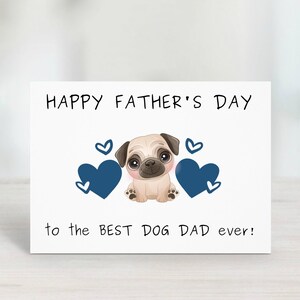 Father&#39;s Day Card Printable From The Dog,  Happy Fathers Day Card, Dog Dad Joke Card, Dog Dad Card, Card From Dog, Funny Dog Dad, Pug