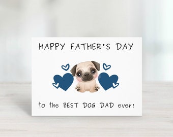 Father's Day Card Printable From The Dog,  Happy Fathers Day Card, Dog Dad Joke Card, Dog Dad Card, Card From Dog, Funny Dog Dad, Pug