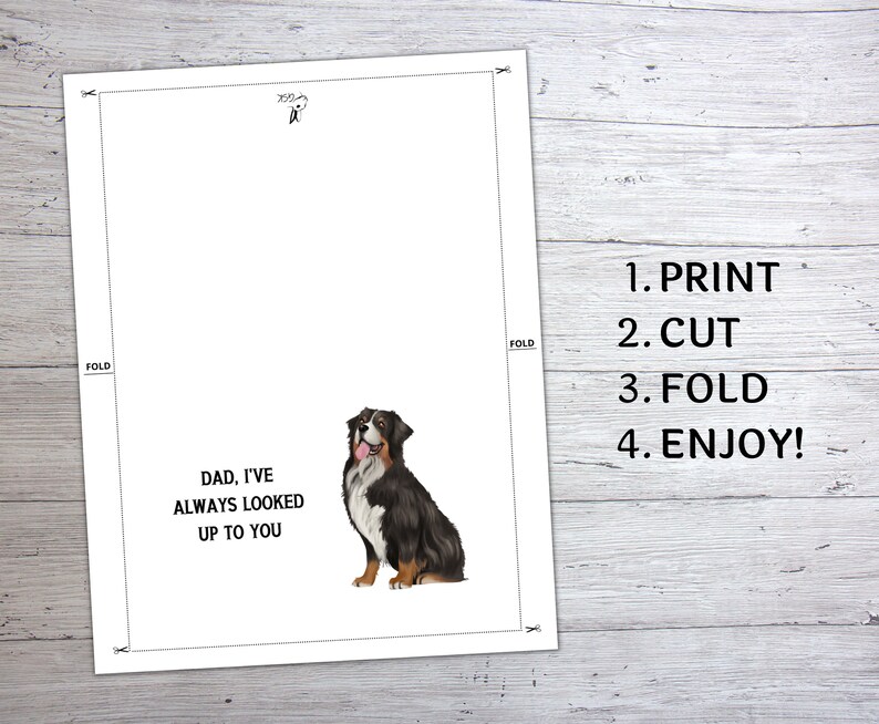 Father's Day Card Printable From the Dog Happy Fathers | Etsy