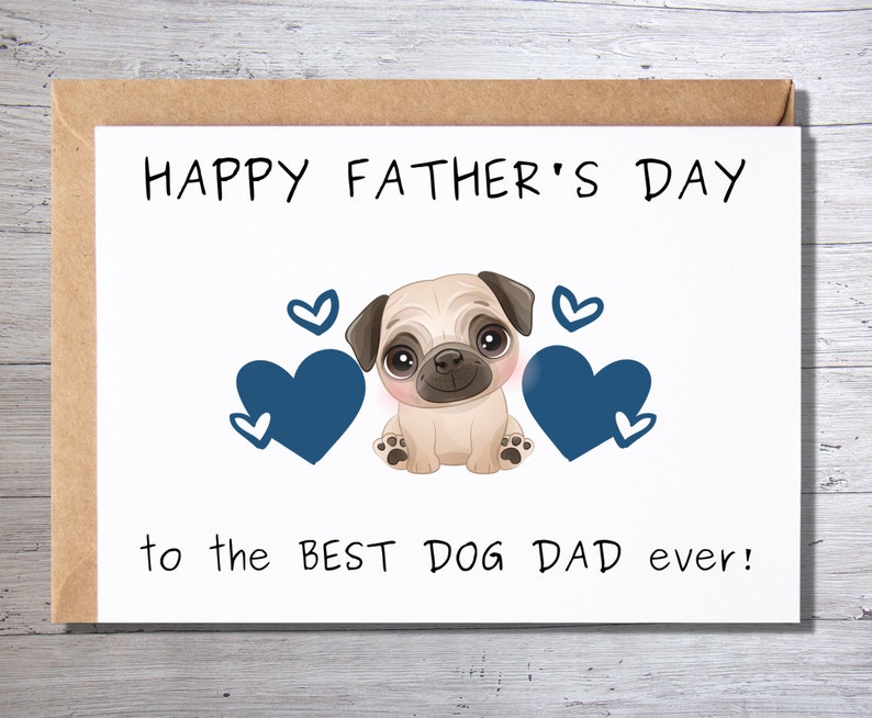 Father's Day Card Printable From the Dog, Happy Fathers Day Card, Dog ...