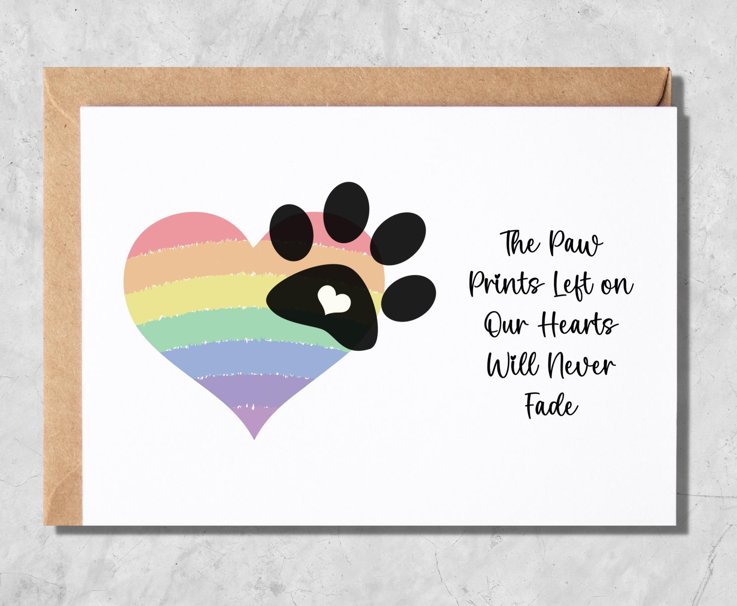 FIRST PAW PRINT インスタントフォトカード ver.2 直筆サイン Pet Sympathy Card: Loss of Dog, Rainbow Paw (PDF Printable) - Etsy