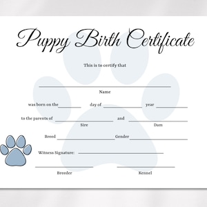 Editable Puppy Birth Certificate Template Dog Adoption Certificate Editable Puppy Birth Certificate Template Dog Adoption Certificate