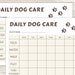 Daily Dog Care Chart for Puppy Care, Printable Chore Chart, Dog Care ...