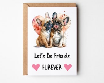 French Bulldog Valentine's Day Card: Friendship Greeting (PDF)