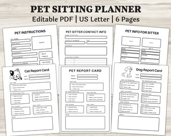 Cat Sitting Report Card - Etsy