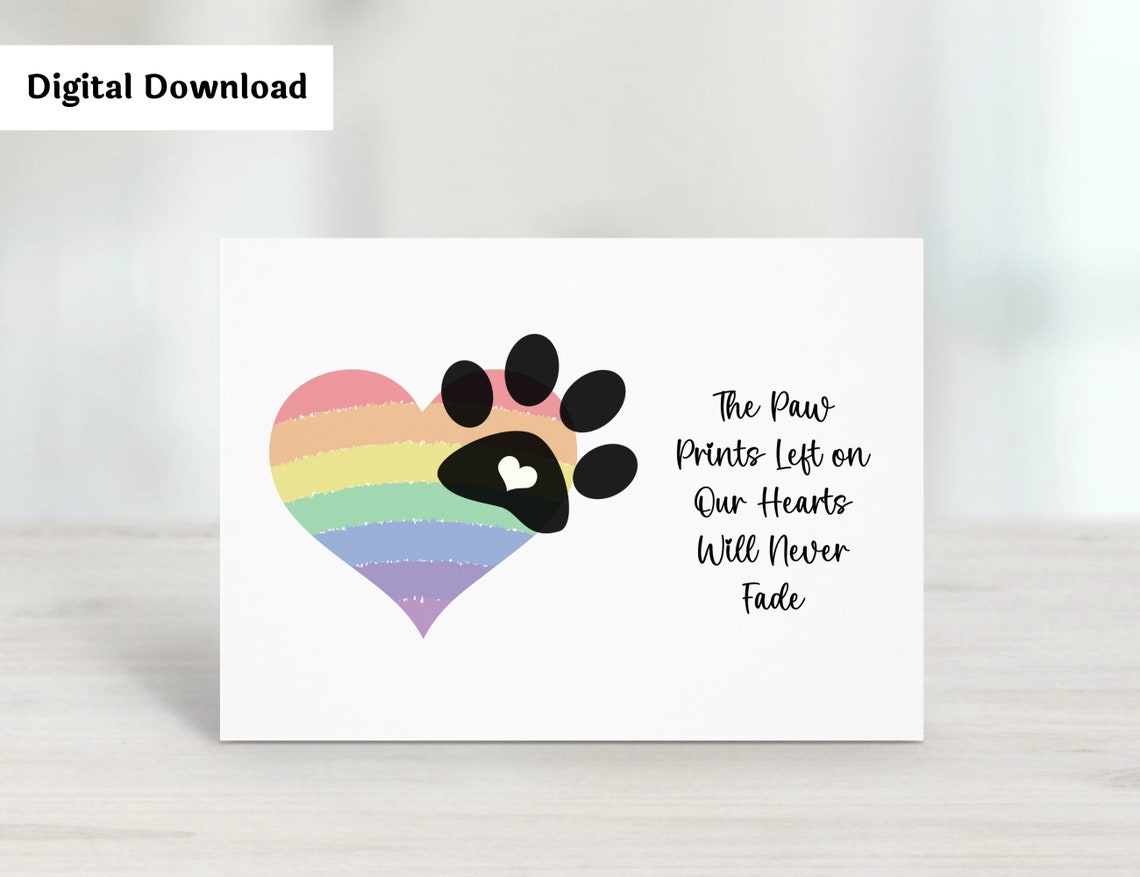 Pet Sympathy Card Printable, Loss of Dog Card, Sympathy Card Pet, Dog ...