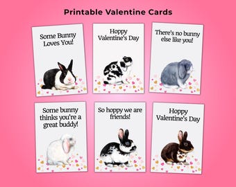 Printable Bunny Valentine’s Day Cards — Easy Classroom Valentines & Last-Minute Kids Printables