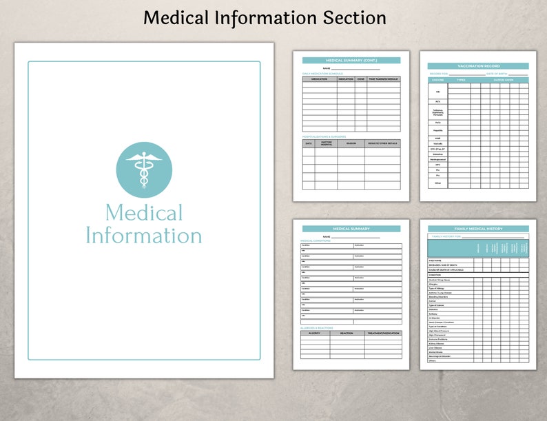 Emergency Binder Printable Family Medical Binder Household - Etsy